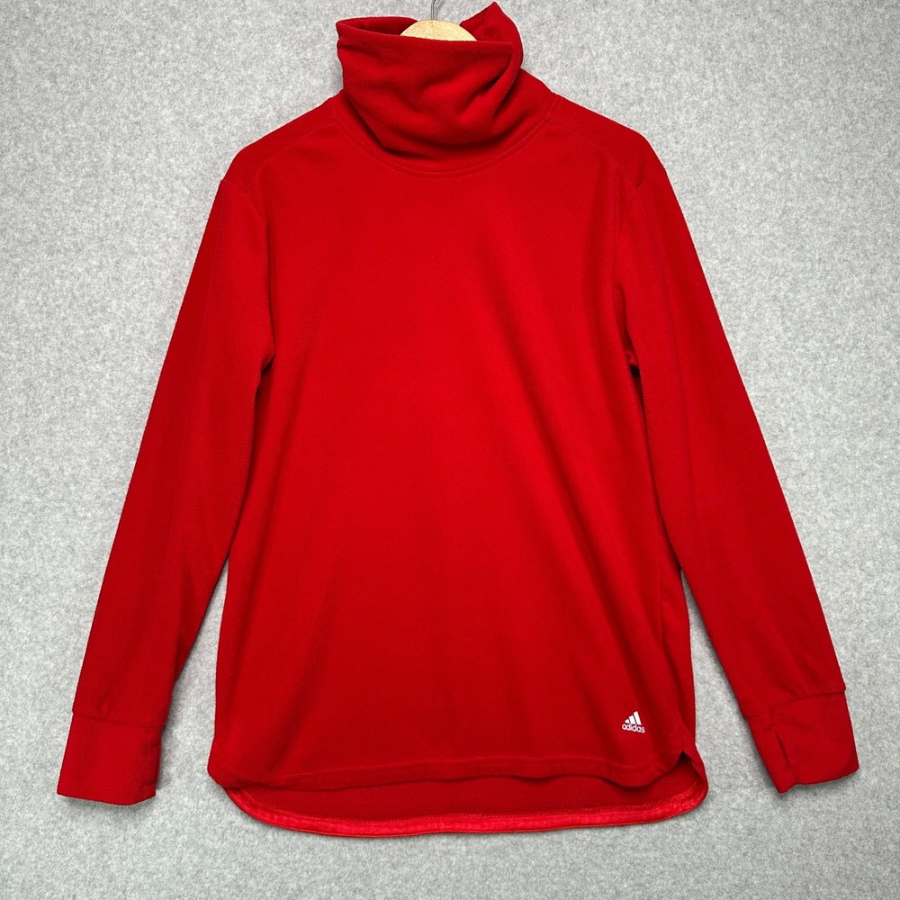 Adidas Golf Fleece Turtle‎ Neck Long Sleeve Top Red Women's Size L